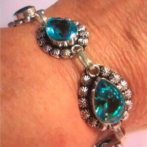 Blue Topaz 925 Sterling Silver Bracelet
